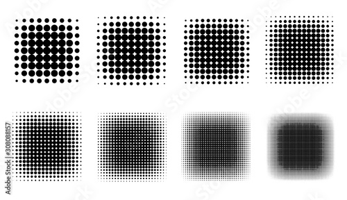 Halftone Set Placed on a white background Can expand, vector.