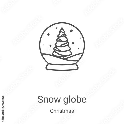 snow globe icon vector from christmas collection. Thin line snow globe outline icon vector illustration. Linear symbol for use on web and mobile apps, logo, print media