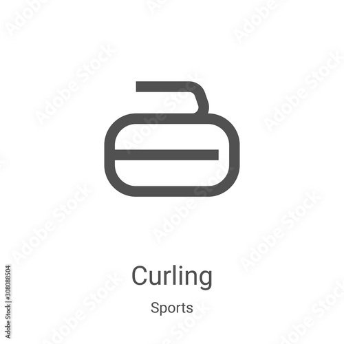 curling icon vector from sports collection. Thin line curling outline icon vector illustration. Linear symbol for use on web and mobile apps, logo, print media