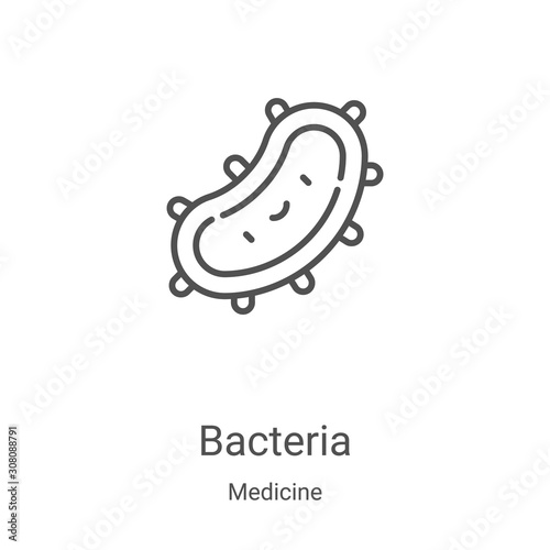 bacteria icon vector from medicine collection. Thin line bacteria outline icon vector illustration. Linear symbol for use on web and mobile apps, logo, print media