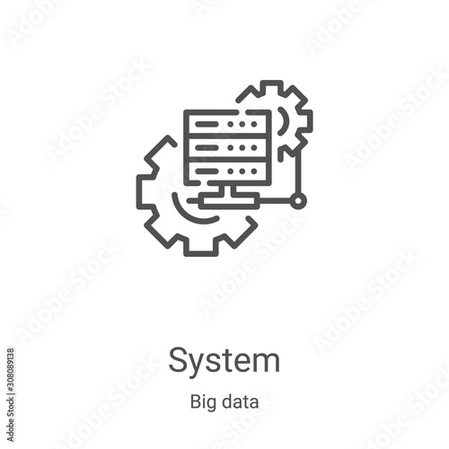 system icon vector from big data collection. Thin line system outline icon vector illustration. Linear symbol for use on web and mobile apps, logo, print media