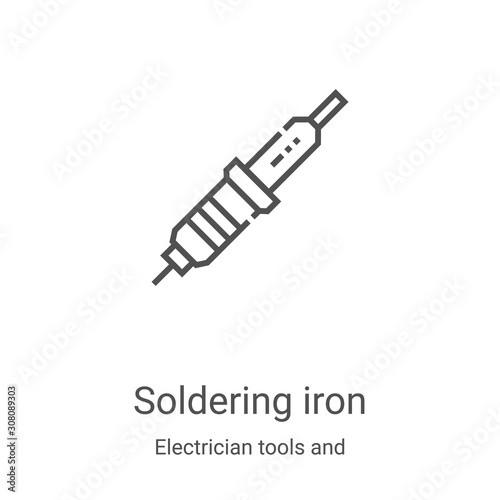 Electric soldering iron with plug Royalty Free Vector Image