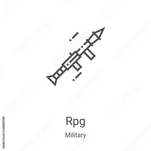 rpg icon vector from military collection. Thin line rpg outline icon vector illustration. Linear symbol for use on web and mobile apps, logo, print media