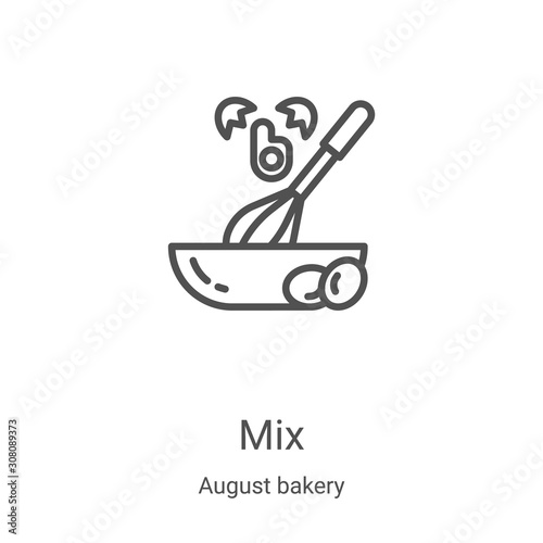 mix icon vector from august bakery collection. Thin line mix outline icon vector illustration. Linear symbol for use on web and mobile apps, logo, print media