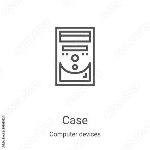 case icon vector from computer devices collection. Thin line case outline icon vector illustration. Linear symbol for use on web and mobile apps, logo, print media