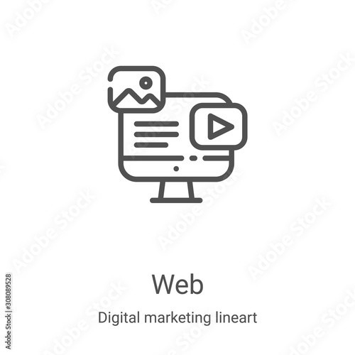 web icon vector from digital marketing lineart collection. Thin line web outline icon vector illustration. Linear symbol for use on web and mobile apps, logo, print media