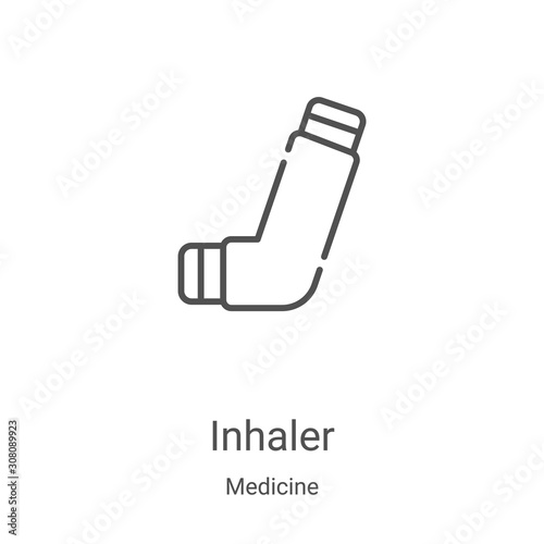 inhaler icon vector from medicine collection. Thin line inhaler outline icon vector illustration. Linear symbol for use on web and mobile apps, logo, print media