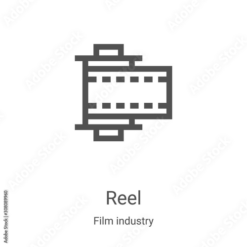 reel icon vector from film industry collection. Thin line reel outline icon vector illustration. Linear symbol for use on web and mobile apps, logo, print media