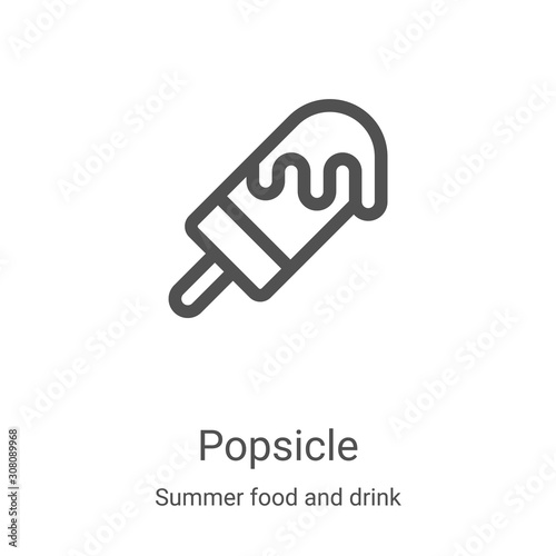 popsicle icon vector from summer food and drink collection. Thin line popsicle outline icon vector illustration. Linear symbol for use on web and mobile apps, logo, print media