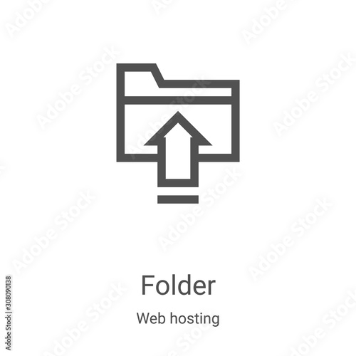 folder icon vector from web hosting collection. Thin line folder outline icon vector illustration. Linear symbol for use on web and mobile apps, logo, print media