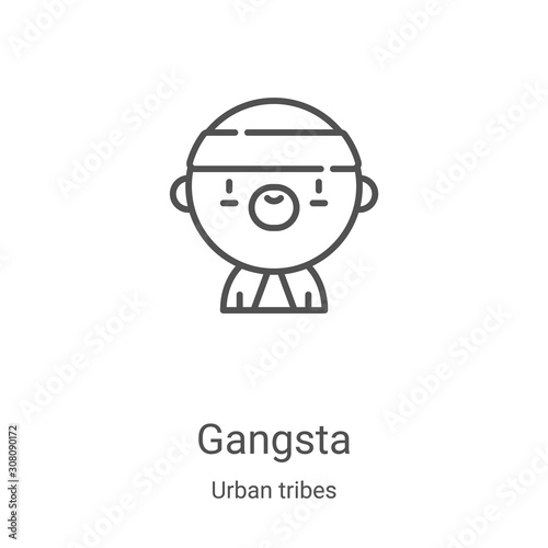 gangsta icon vector from urban tribes collection. Thin line gangsta outline icon vector illustration. Linear symbol for use on web and mobile apps, logo, print media