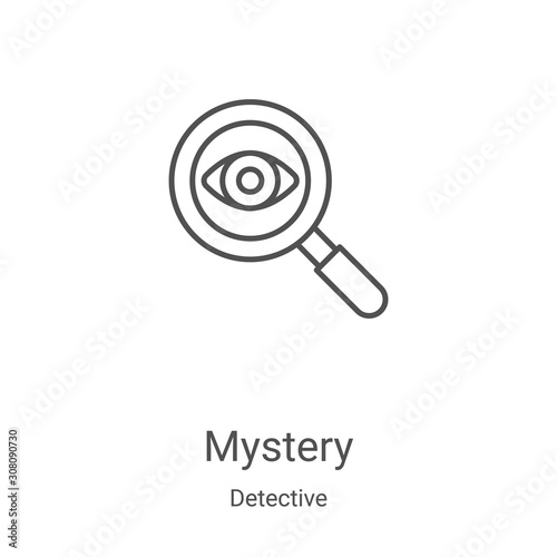 mystery icon vector from detective collection. Thin line mystery outline icon vector illustration. Linear symbol for use on web and mobile apps, logo, print media