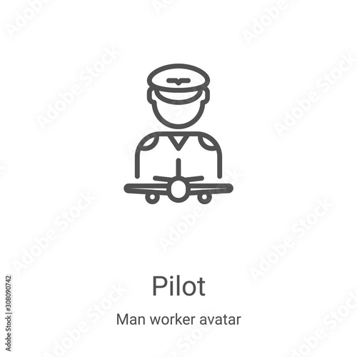 pilot icon vector from man worker avatar collection Fototapet