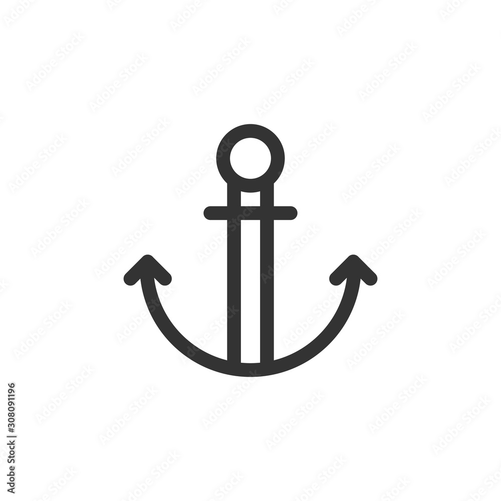 Boat anchor icon in flat style. Vessel hook vector illustration on white isolated background. Ship equipment business concept. Boat anchor icon in flat style. Vessel hook vector illustration on white isolated background. Ship equipment business concept.