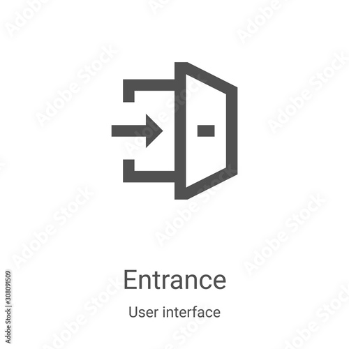 entrance icon vector from user interface collection. Thin line entrance outline icon vector illustration. Linear symbol for use on web and mobile apps, logo, print media