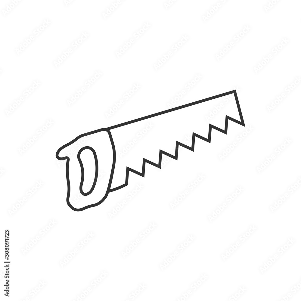 Saw blade icon in flat style. Working tools vector illustration on white isolated background. Hammer business concept. Saw blade icon in flat style. Working tools vector illustration on white isolated background. Hammer business concept.