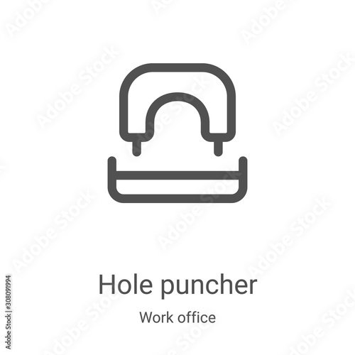 hole puncher icon vector from work office collection. Thin line hole puncher outline icon vector illustration. Linear symbol for use on web and mobile apps, logo, print media
