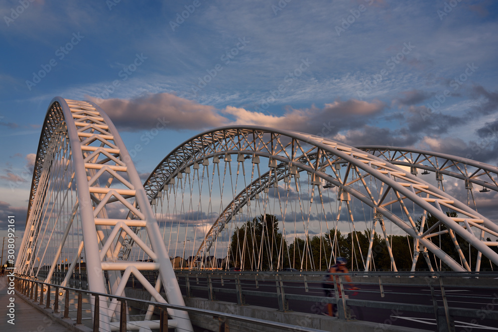 New Strandherd Armstrong Bridge at dusk over the Rideau River south of Ottawa New Strandherd Armstrong Bridge at dusk over the Rideau River south of Ottawa
