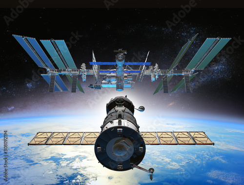 Fototapeta Naklejka Na Ścianę i Meble -  Soyuz docking ISS