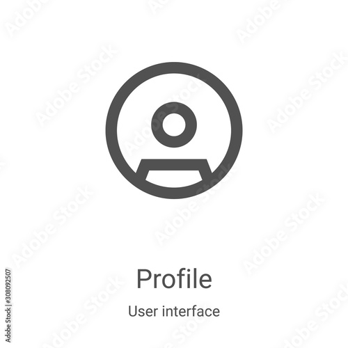 profile icon vector from user interface collection. Thin line profile outline icon vector illustration. Linear symbol for use on web and mobile apps, logo, print media