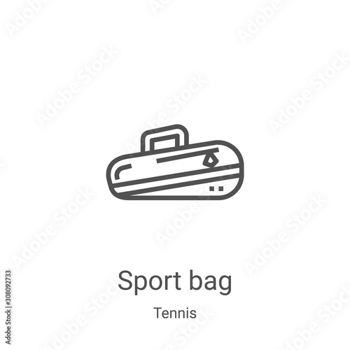 sport bag icon vector from tennis collection. Thin line sport bag outline icon vector illustration. Linear symbol for use on web and mobile apps, logo, print media