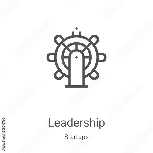 leadership icon vector from startups collection. Thin line leadership outline icon vector illustration. Linear symbol for use on web and mobile apps, logo, print media