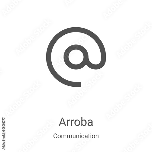 arroba icon vector from communication collection. Thin line arroba outline icon vector illustration. Linear symbol for use on web and mobile apps, logo, print media photo