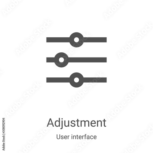 adjustment icon vector from user interface collection. Thin line adjustment outline icon vector illustration. Linear symbol for use on web and mobile apps, logo, print media