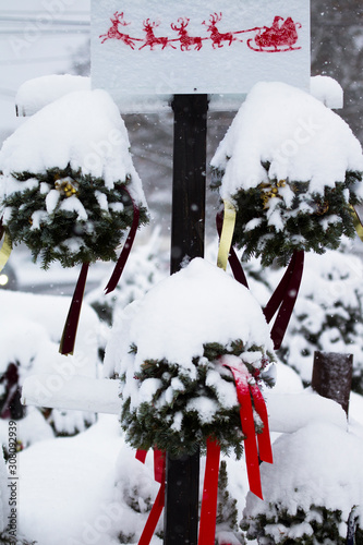 Snowstorming on Christmas Decorations © flysnow