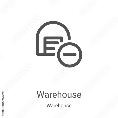 warehouse icon vector from warehouse collection. Thin line warehouse outline icon vector illustration. Linear symbol for use on web and mobile apps, logo, print media