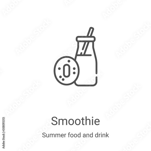 smoothie icon vector from summer food and drink collection. Thin line smoothie outline icon vector illustration. Linear symbol for use on web and mobile apps, logo, print media