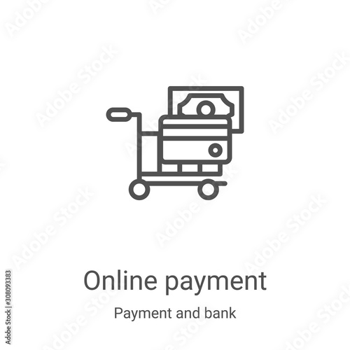 online payment icon vector from payment and bank collection. Thin line online payment outline icon vector illustration. Linear symbol for use on web and mobile apps, logo, print media
