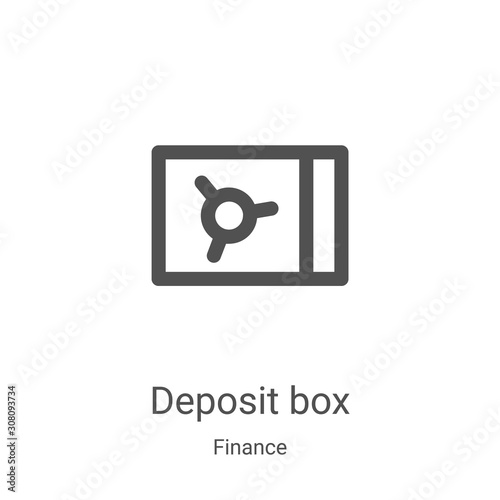 deposit box icon vector from finance collection. Thin line deposit box outline icon vector illustration. Linear symbol for use on web and mobile apps, logo, print media
