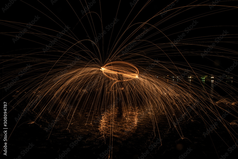 Obraz premium Wire Wool Spinning