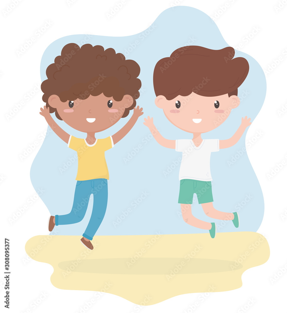 happy childrens day, cute little boys cartoon celebration happy childrens day, cute little boys cartoon celebration