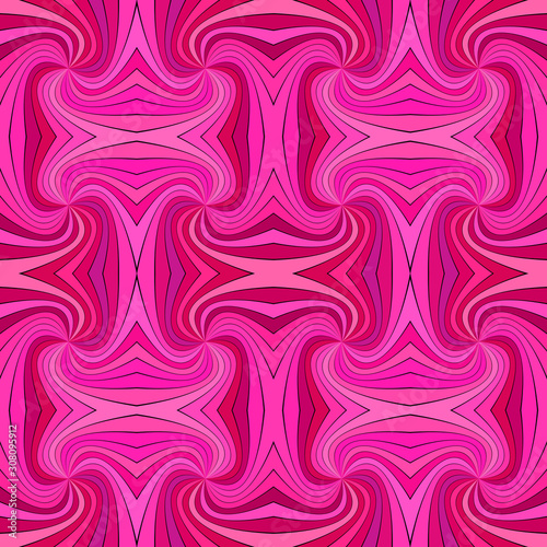 Pink seamless hypnotic abstract spiral ray burst stripe pattern background - vector graphic