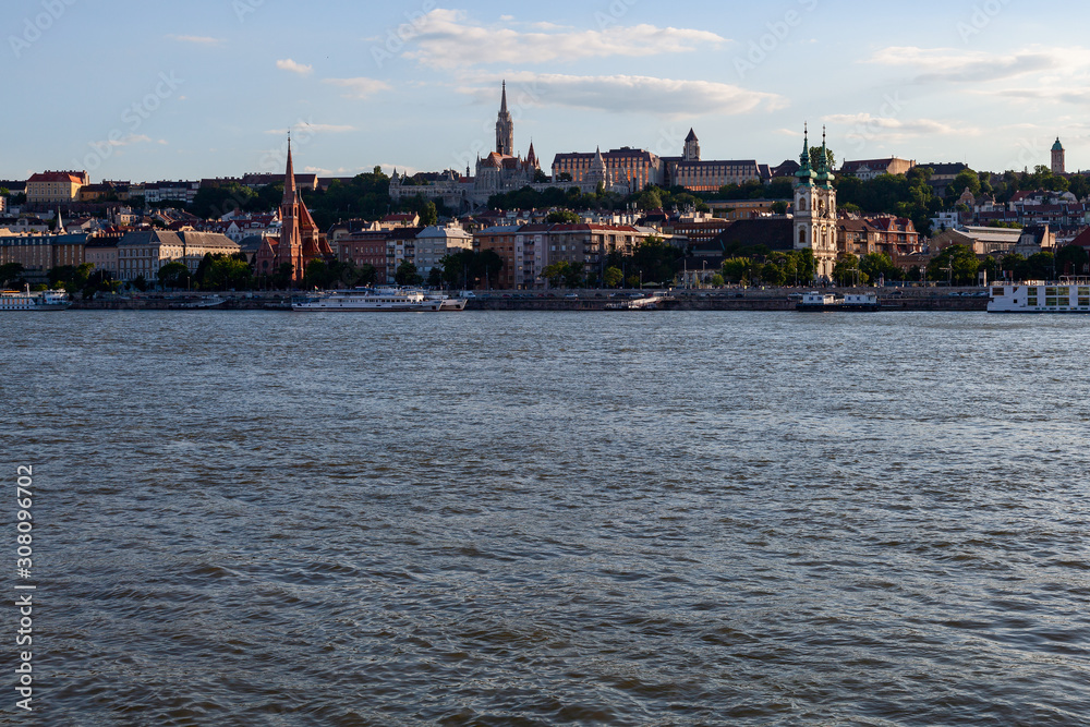 View of the Danube River in the capital of Hungary, Buda Pest