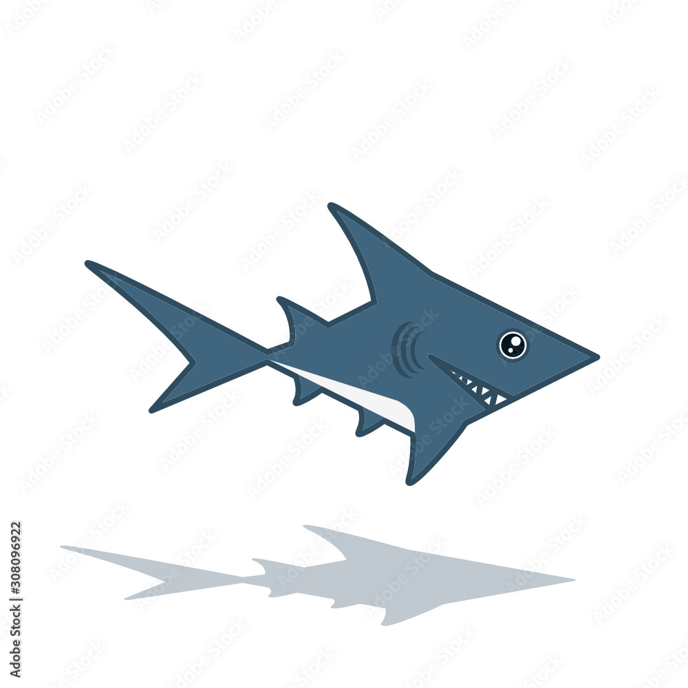 Obraz premium Shark logo design. Illustration of a logo design of a white shark on a white background