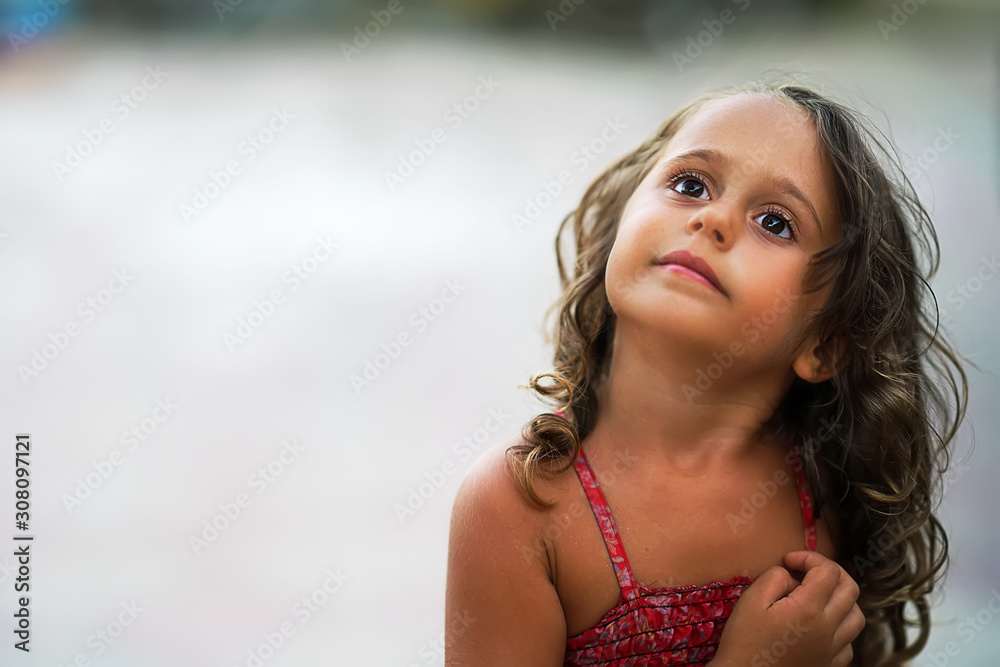 Cute little girl looking