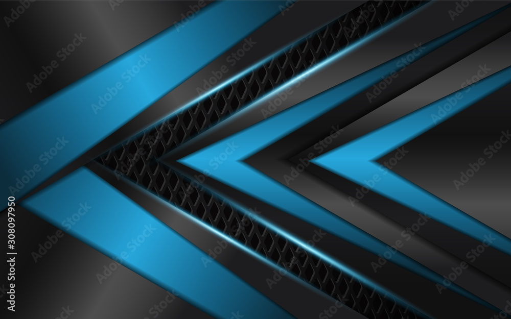 Abstract metallic blue and black frame design innovation technology concept layout background. Vector template for use element cover, banner, wallpaper, presentation, flyer Abstract metallic blue and black frame design innovation technology concept layout background. Vector template for use element cover, banner, wallpaper, presentation, flyer