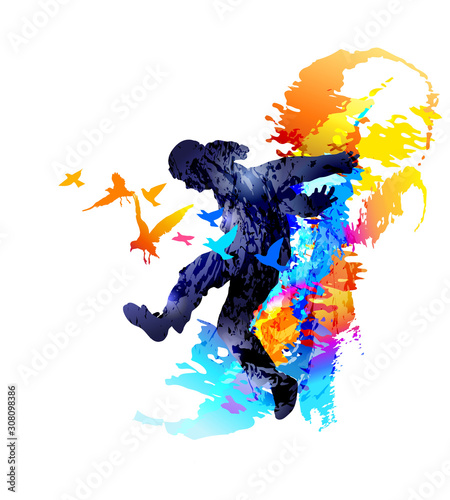 Hip hop dancer. Break dance
