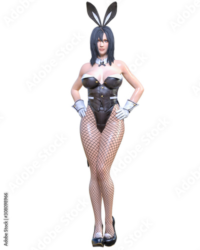 3D comics cosplay anime bunny girl.