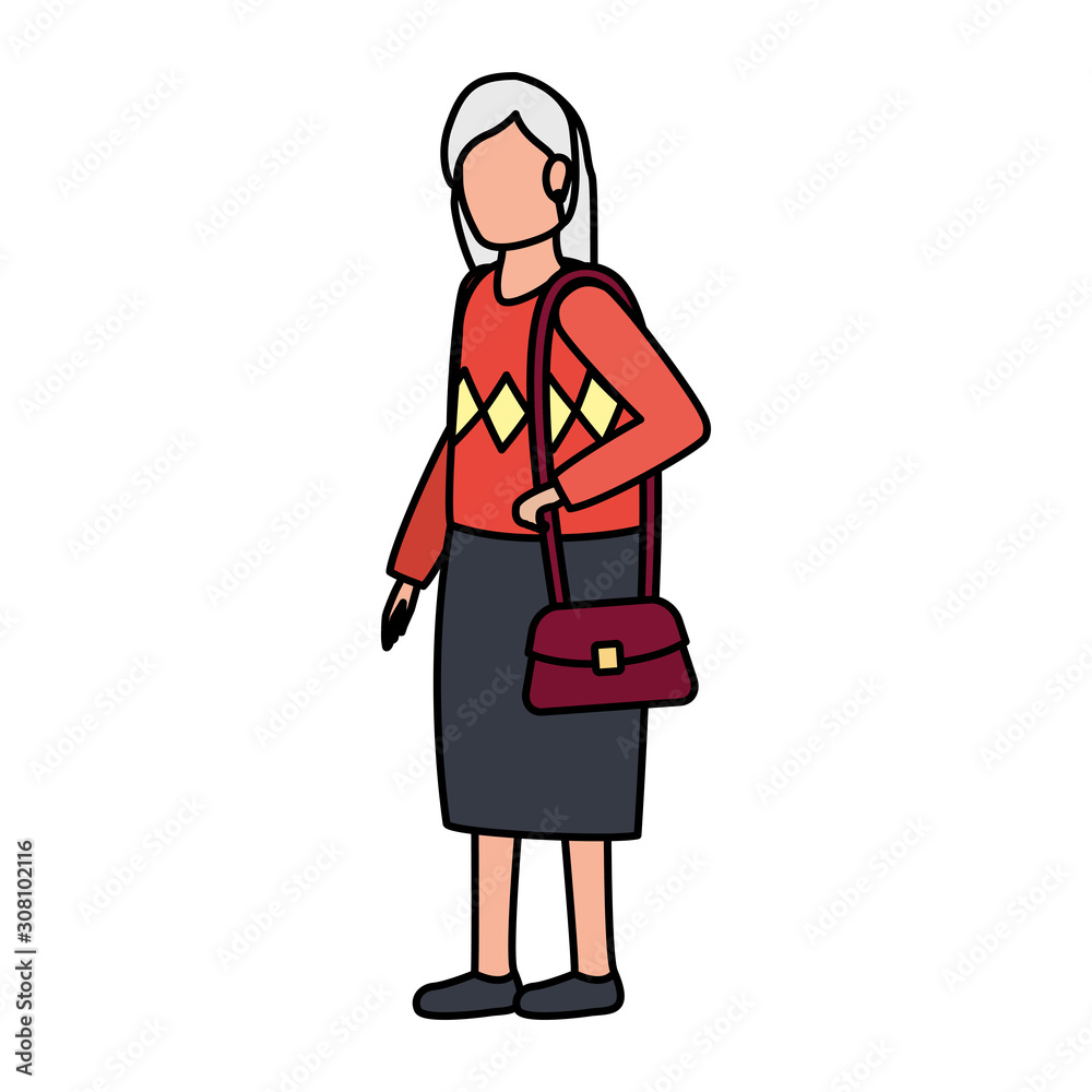 cute grandmother avatar character icon cute grandmother avatar character icon