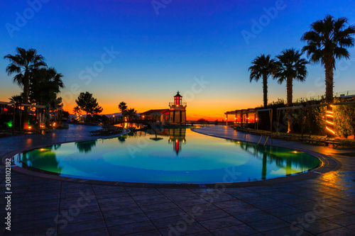 pool at night