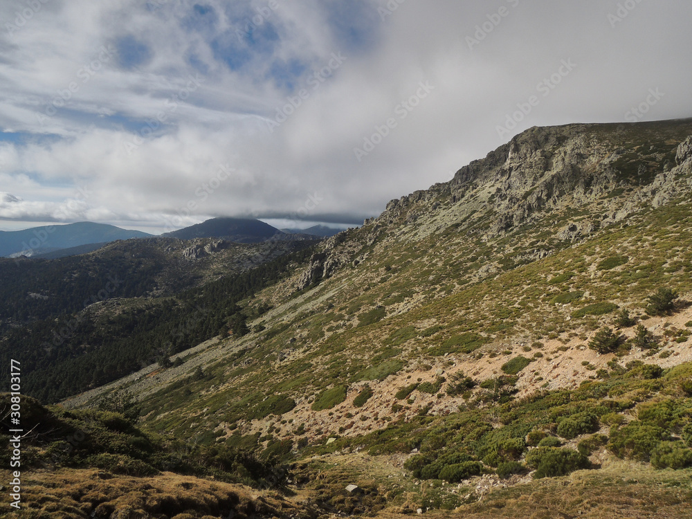 Collado del Piornal in the Sierra de Guadarrama National Park. Madrid's community. Spain