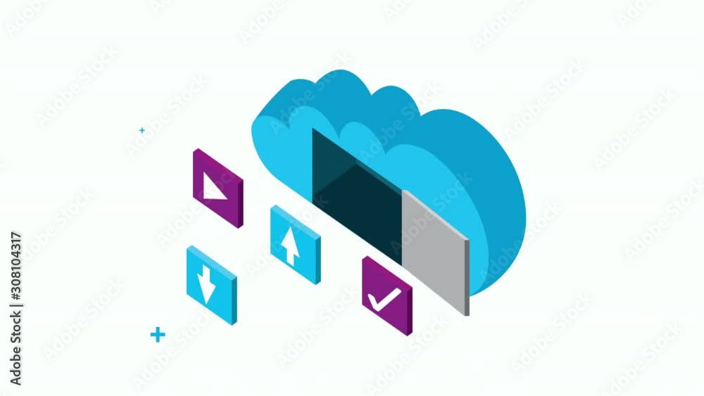 cloud computing technology with social media icons cloud computing technology with social media icons