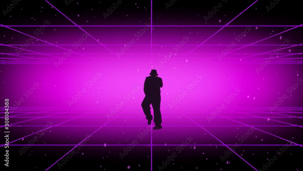 Silhouette of dancer with seamless loop background Silhouette of dancer with seamless loop background