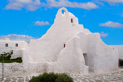 The Church of Panagia Paraportiani is situated in the neighbourhood of Kastro, in the town of Chora, on the Greek island of Mykonos. Its name literally means 