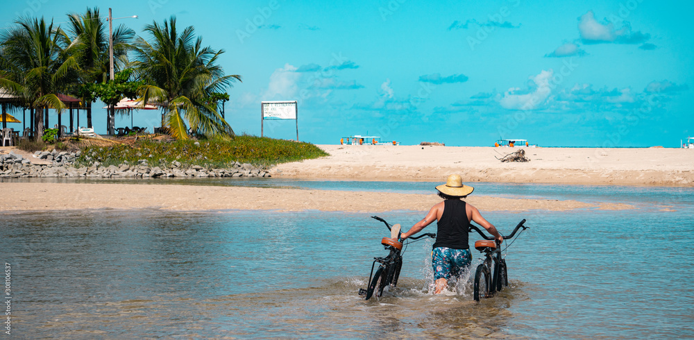 Ocean Water Costal Corel Reef Boat Clouds Landscape Palm Threes Brazil ...