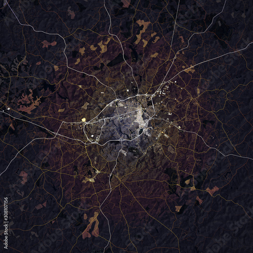 Map Athens city. Georgia